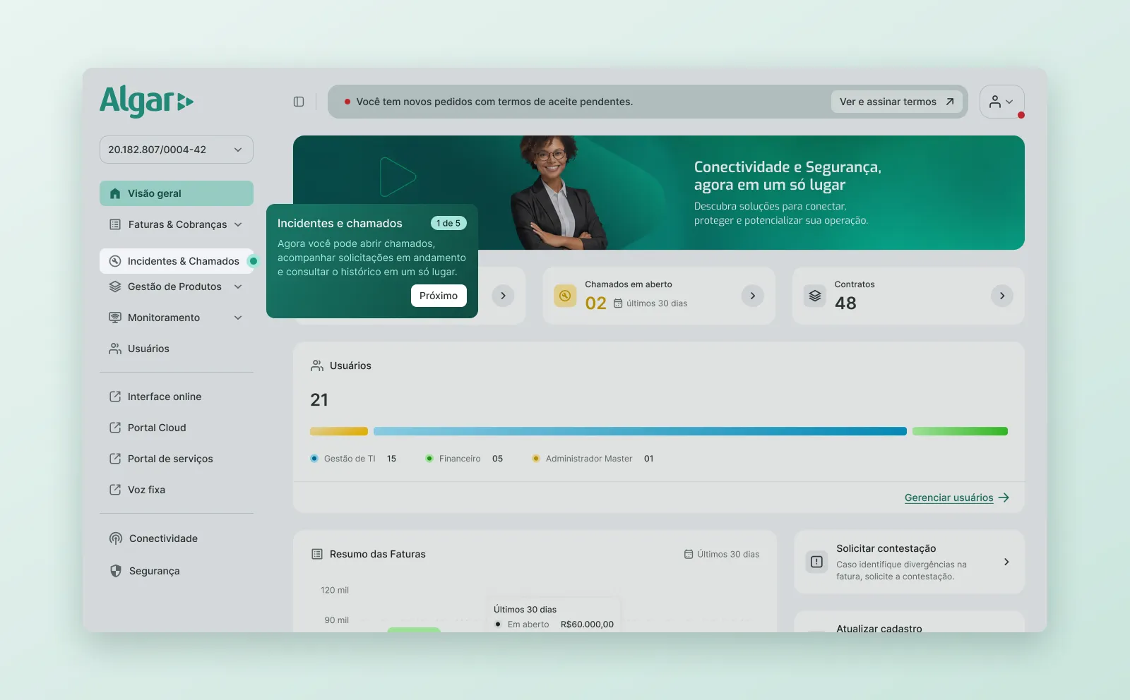 Onboarding tour, step 1 of 5