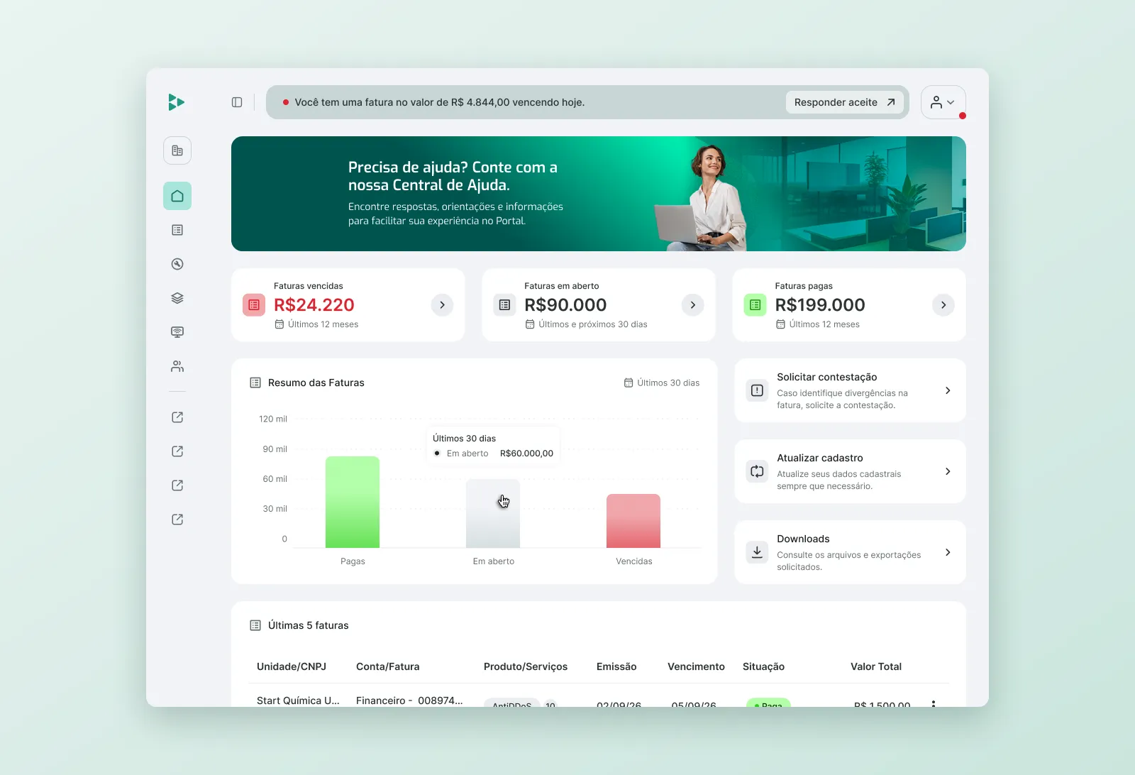 Financial home page