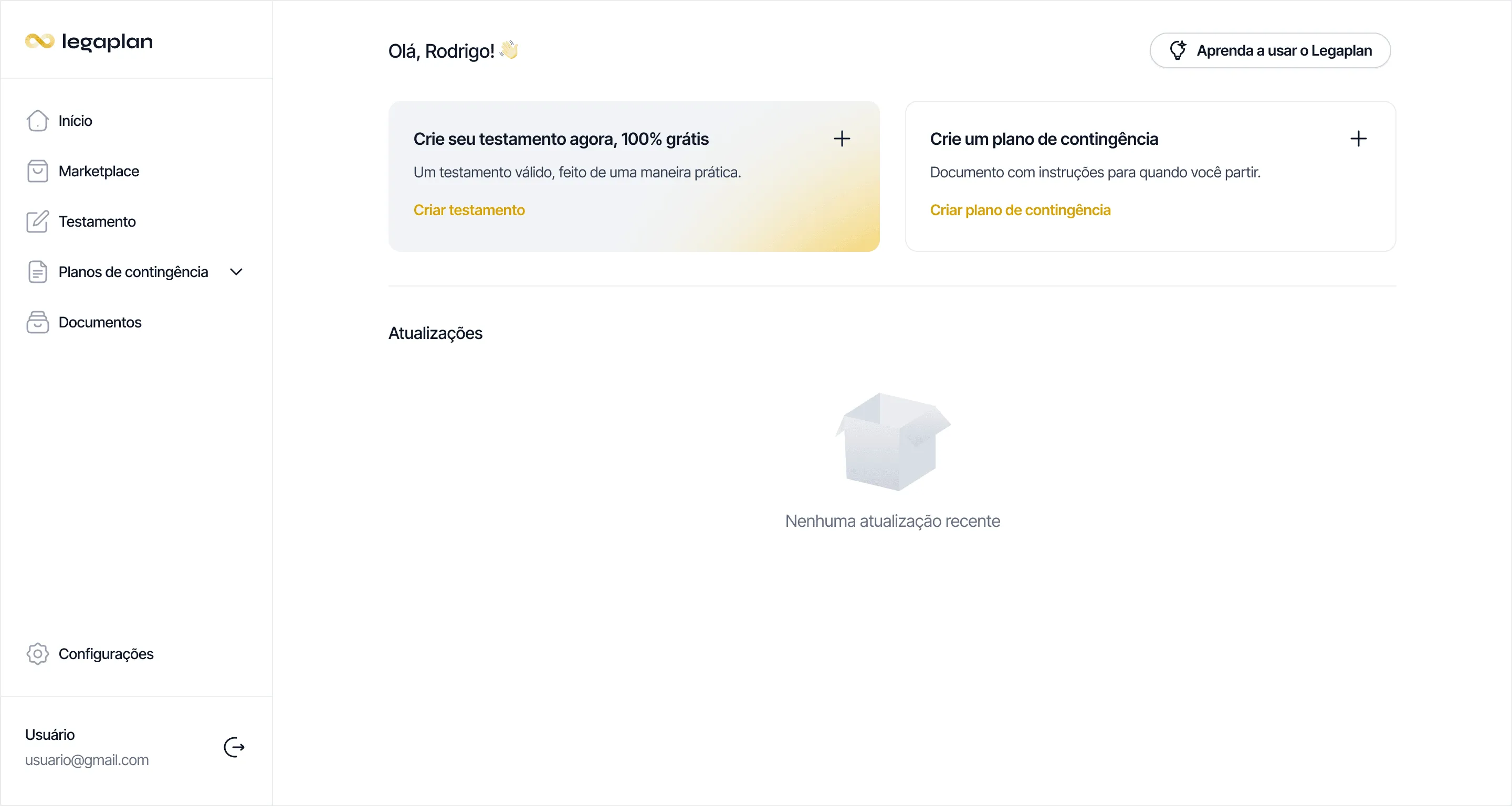 Legaplan final UI, screen 1