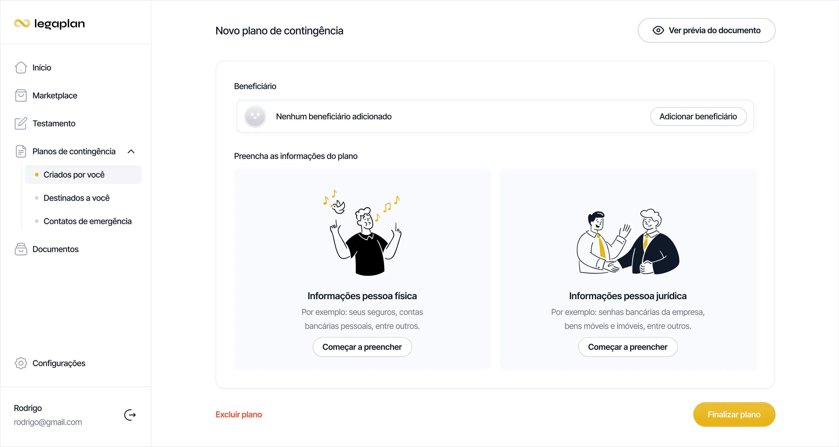 Legaplan final UI, screen 2