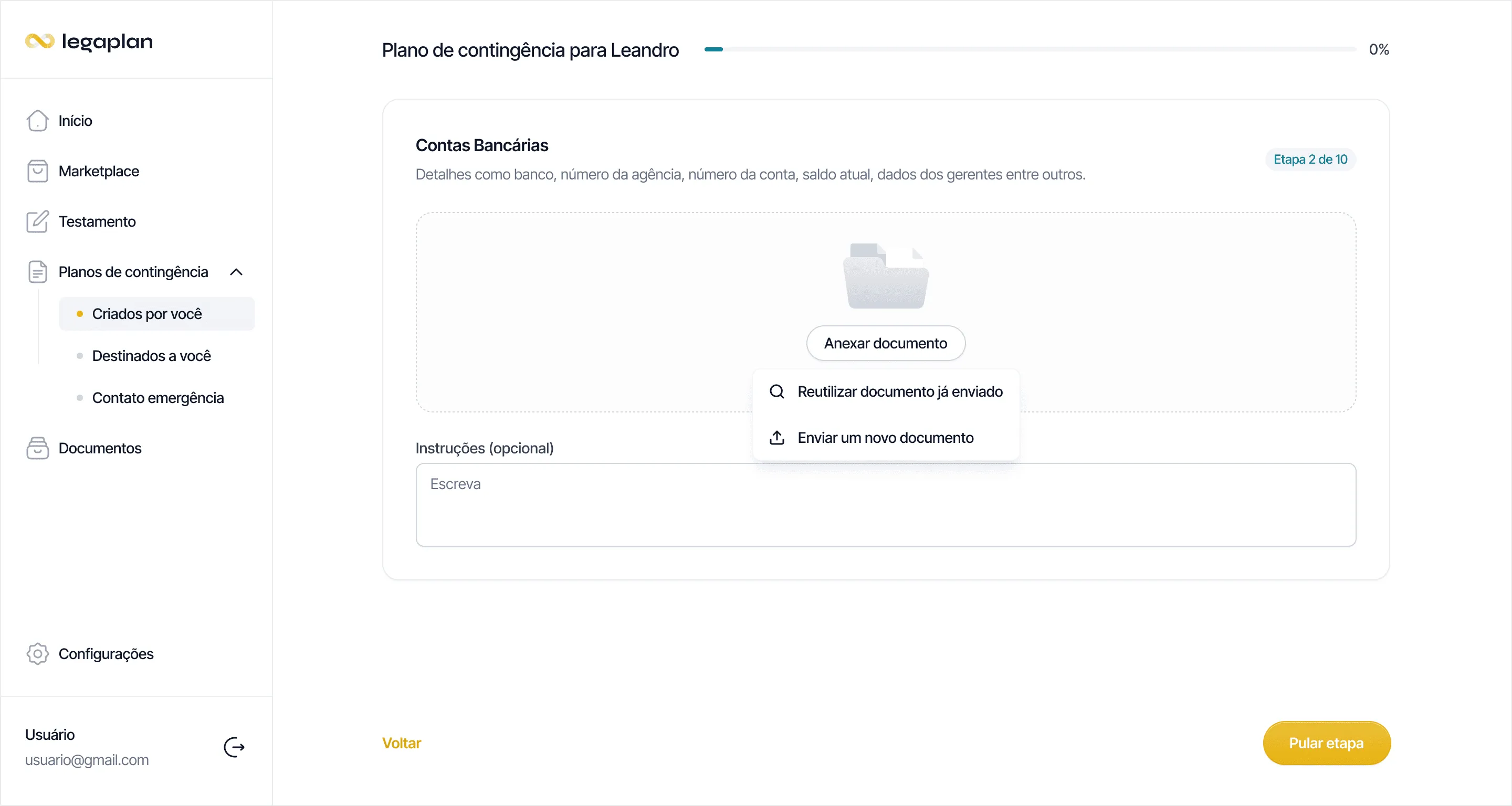 Information architecture and user flows for Legaplan